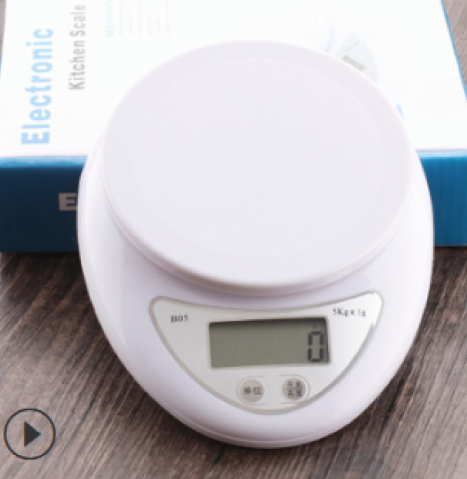 Mini báscula de cocina de 5 kg, mini báscula sencilla para hornear y salud.