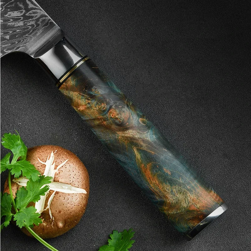 Cuchillo de cocina de chef de acero y cuero para uso doméstico