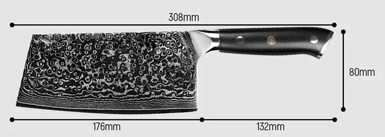 Juego de cuchillos de cocina con patrón forjado para el hogar