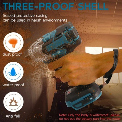 Taladro de mano con llave de impacto eléctrica sin escobillas de 21 V