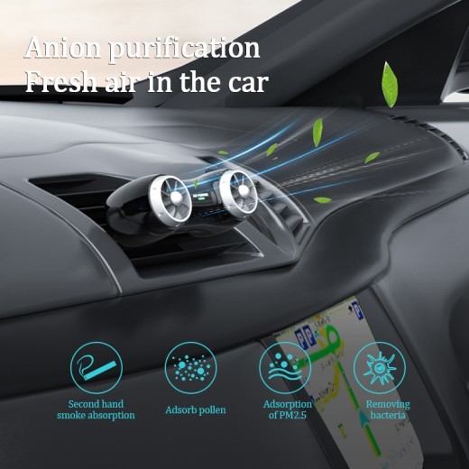 Purificador de aire de iones negativos para coche, accesorios para el interior del coche