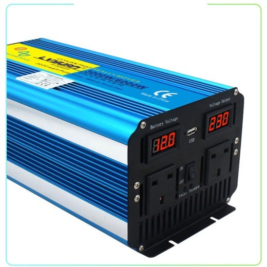 Inversor de onda sinusoidal pura de alta potencia para coche, con pantalla digital dual de 3000 W y 6000 W, de 12 V, 24 V a 220 V, con control remoto