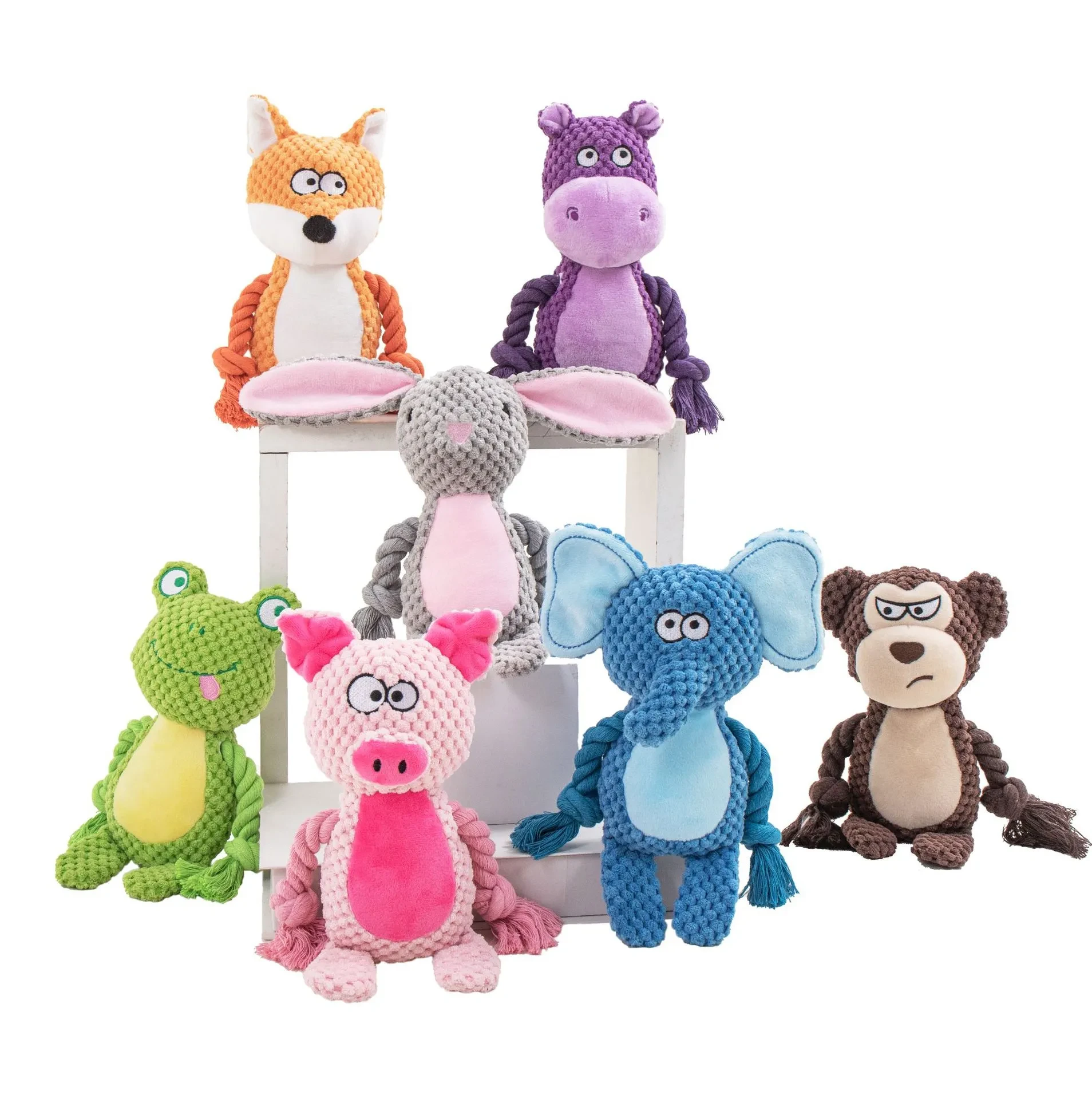 Juguetes de cuerda de algodón con sonido de peluche para mascotas, artículo interactivo de entrenamiento de tira y afloja, juguete creativo para perros, suministros para entrenamiento de mascotas.