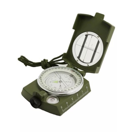 Brújula americana de alta precisión, brújula multifunción de color verde militar