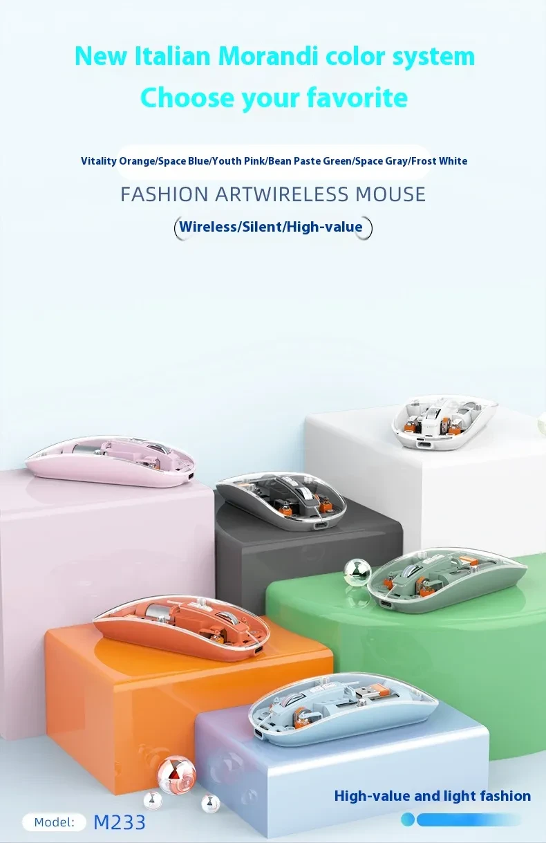 Transparent Wireless Mouse Desktop Computers And Laptop Office Home Mouse