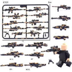 Bloques de construcción pintados con camuflaje de las Fuerzas Especiales Militares y de la Policía