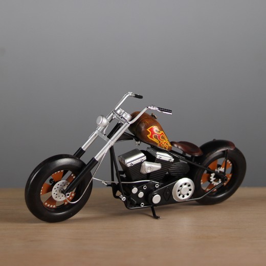 Modelo de motocicleta de metal hecho a mano, locomotora nostálgica