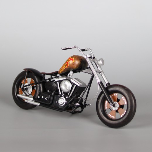 Modelo de motocicleta de metal hecho a mano, locomotora nostálgica