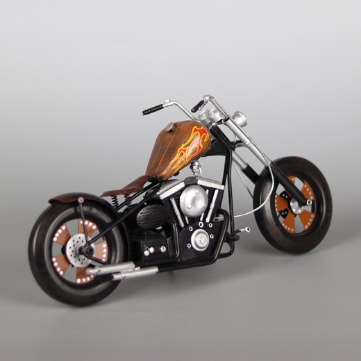 Modelo de motocicleta de metal hecho a mano, locomotora nostálgica