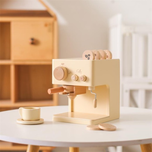 Máquina de café de simulación para niños, rompecabezas de madera para bebés, juguetes educativos de bloques de construcción tempranos