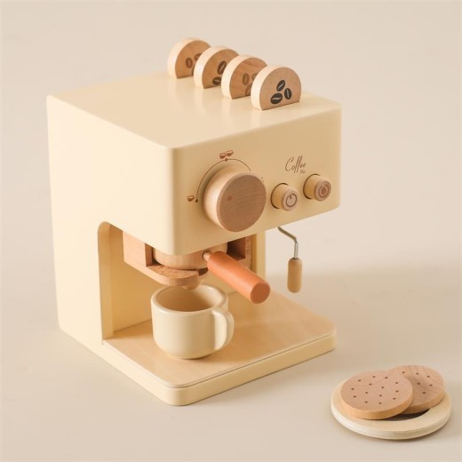 Máquina de café de simulación para niños, rompecabezas de madera para bebés, juguetes educativos de bloques de construcción tempranos