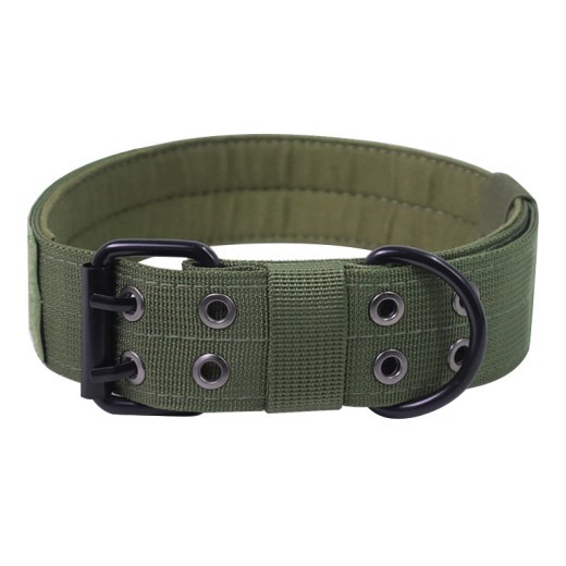 Collar militar ajustable para perros OneTigris con anilla en D y hebilla de metal