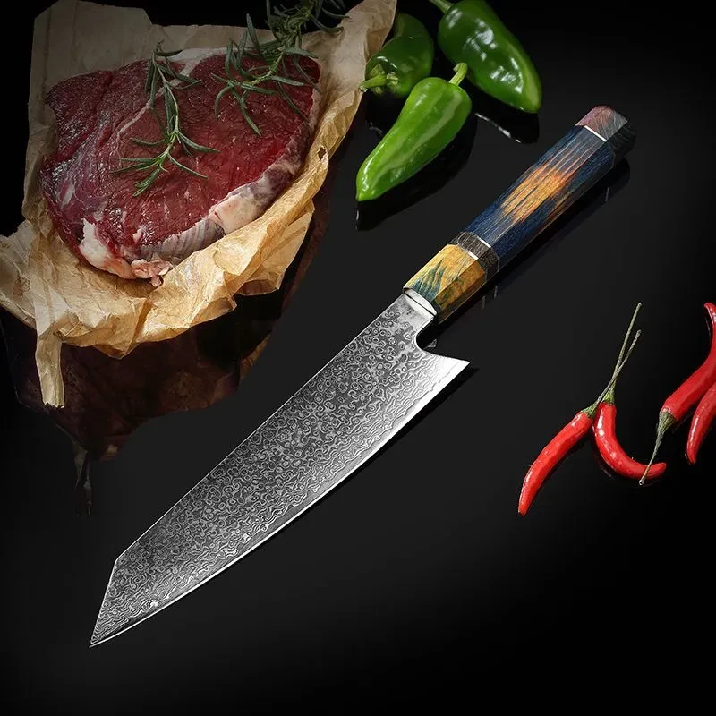 Cuchillo de cocina de chef doméstico de acero de Damasco VG