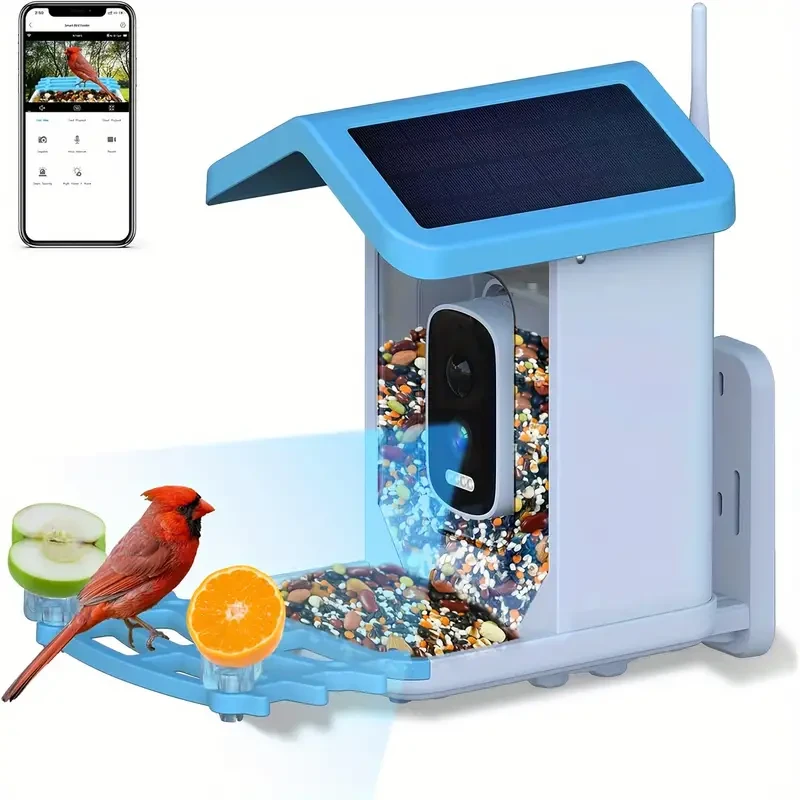 Comedero solar para pájaros con cámara y reconocimiento de aves por IA