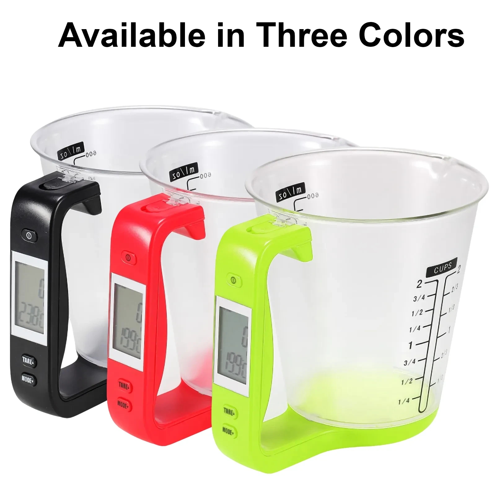 Báscula de cocina con pantalla LCD, vaso medidor digital, herramienta electrónica, taza medidora Hostweigh, tazas medidoras de temperatura y peso.