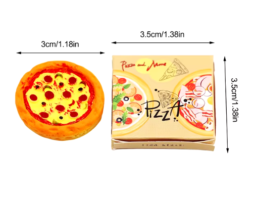 1 juego de pizza en miniatura para casa de muñecas 1:12