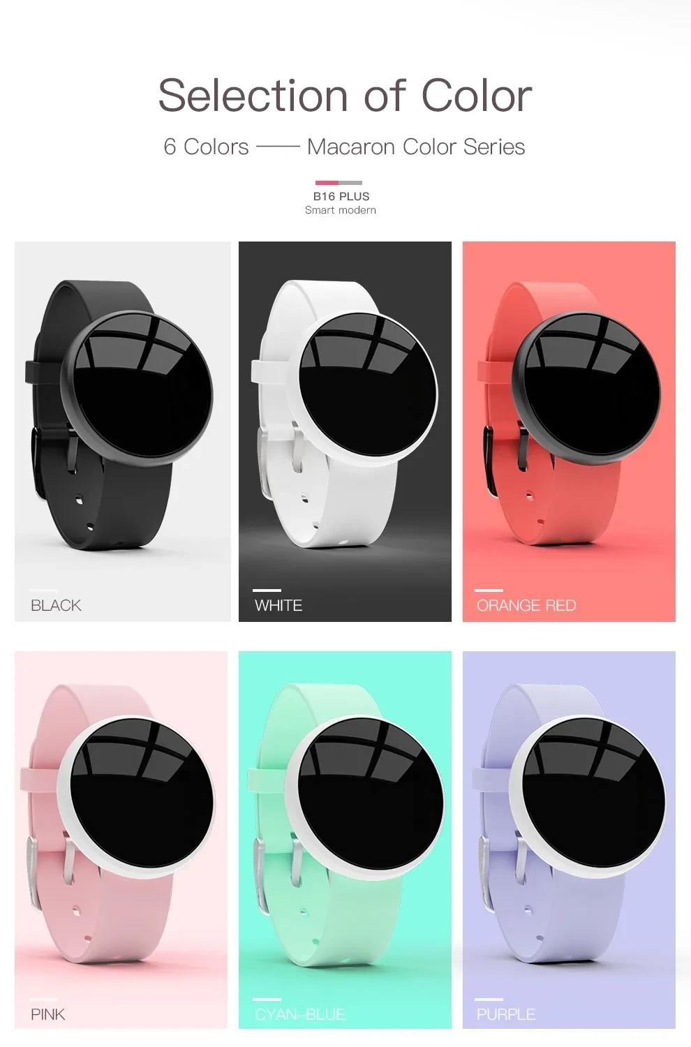 Pulsera inteligente de tecnología negra