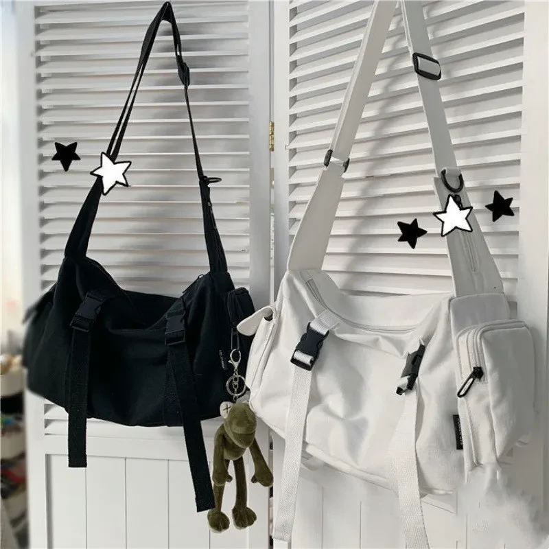 Bolso bandolera retro de lona funcional de gran capacidad