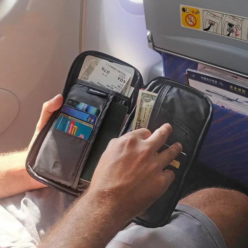 Bolsa de viaje multifunción para documentos, efectivo y pasaporte