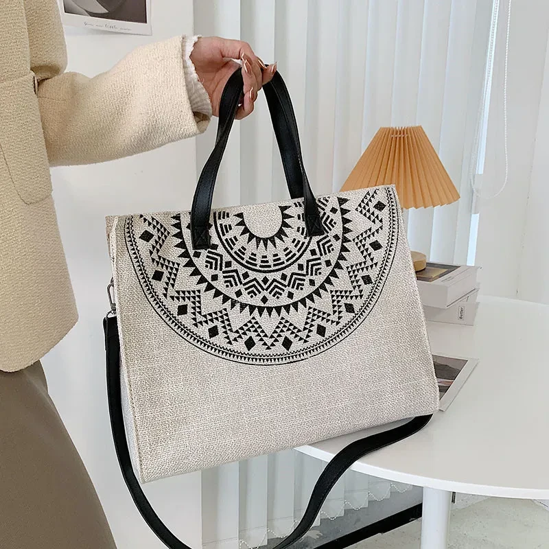 Bolso bandolera de un solo hombro para mujer, estilo étnico retro de moda