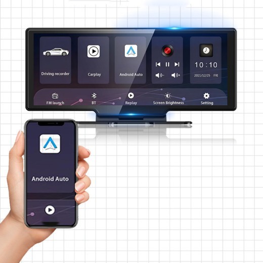 Pantalla de teléfono móvil de alta definición de 2,5 K con proyección, grabadora de conducción, imagen de marcha atrás y control de voz