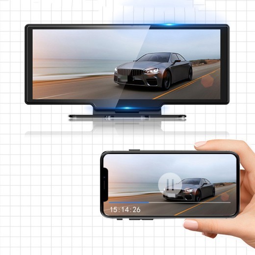 Pantalla de teléfono móvil de alta definición de 2,5 K con proyección, grabadora de conducción, imagen de marcha atrás y control de voz