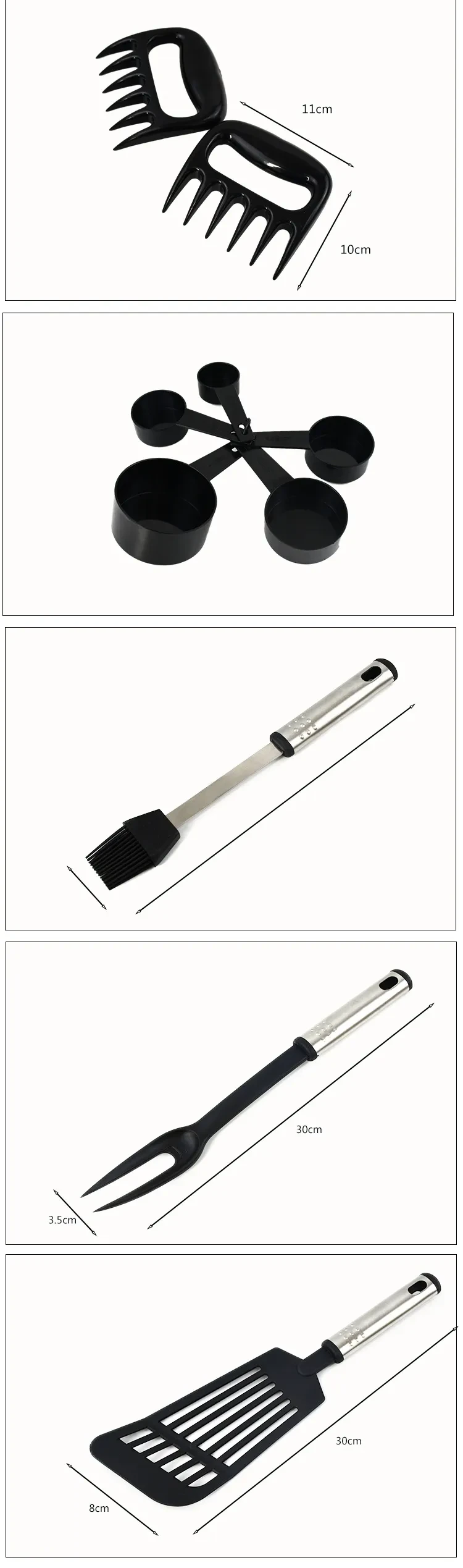 Espátula y cuchara antiadherentes de nailon para utensilios de cocina