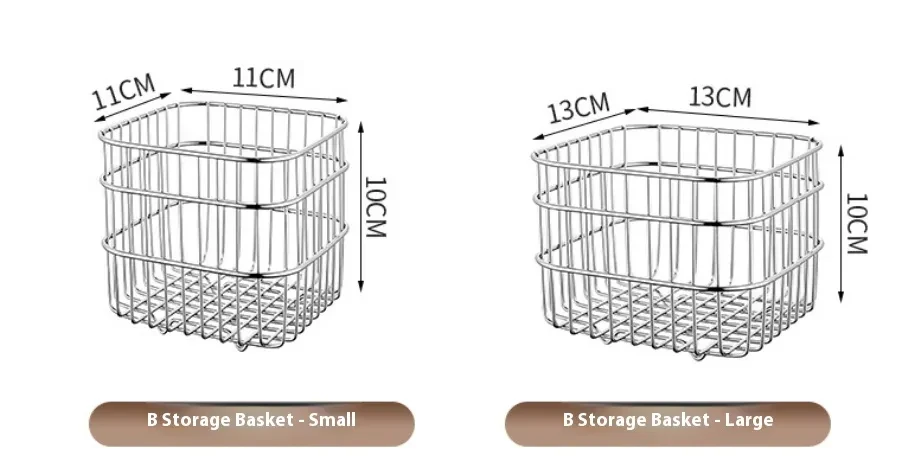 Cesta de almacenamiento con drenaje de cocina de acero inoxidable