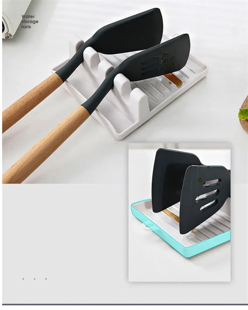 Soporte para espátula, estante de cocina, tapete para cucharas, palillos