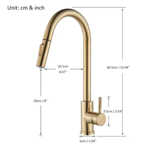 Grifo extraíble de cocina de acero inoxidable