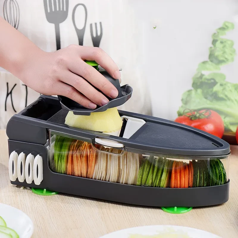 Rallador de portaaviones multifuncional de 6 cuchillas para cocina