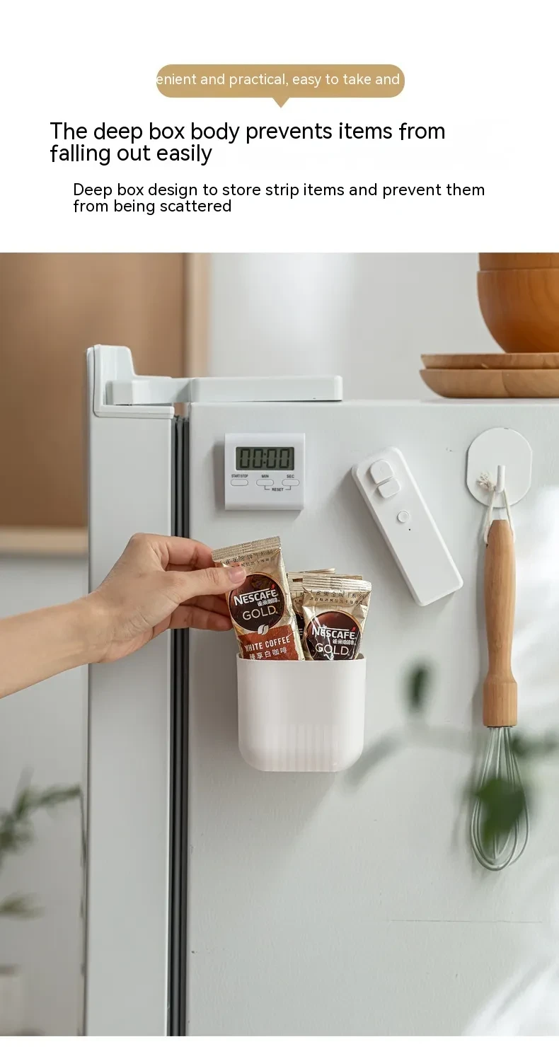 Caja de almacenamiento magnética para colgar en la pared, almacenamiento de cocina