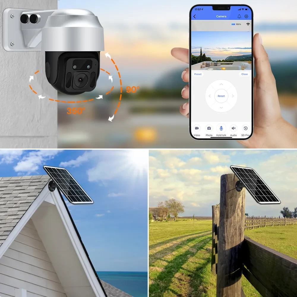 Cámara de vigilancia WiFi inalámbrica con energía solar