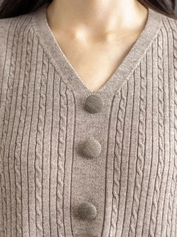 Vestido de lana de punto para mujer nuevo de otoño e invierno