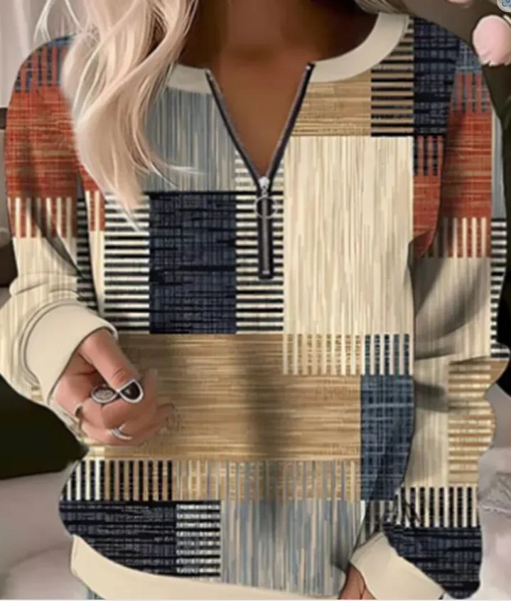 Sudadera holgada de manga larga para mujer