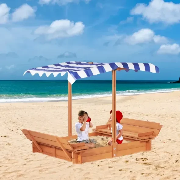 Caja de arena para niños con tapa ajustable