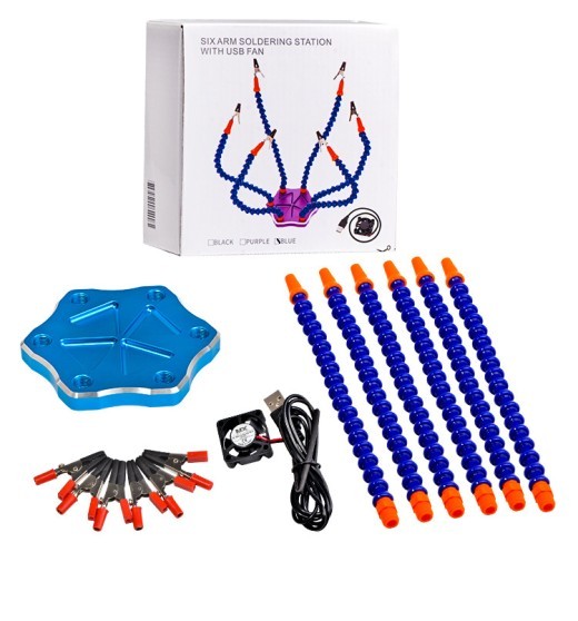 Estación de soldadura de aleación de aluminio multifunción de seis mordazas para reparación de modelos