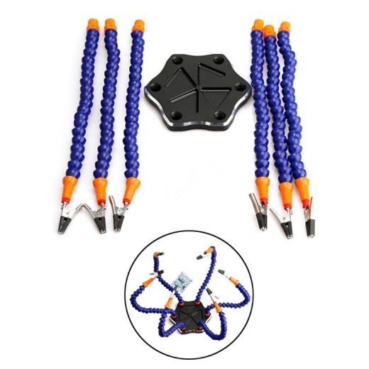 Estación de soldadura de aleación de aluminio multifunción de seis mordazas para reparación de modelos