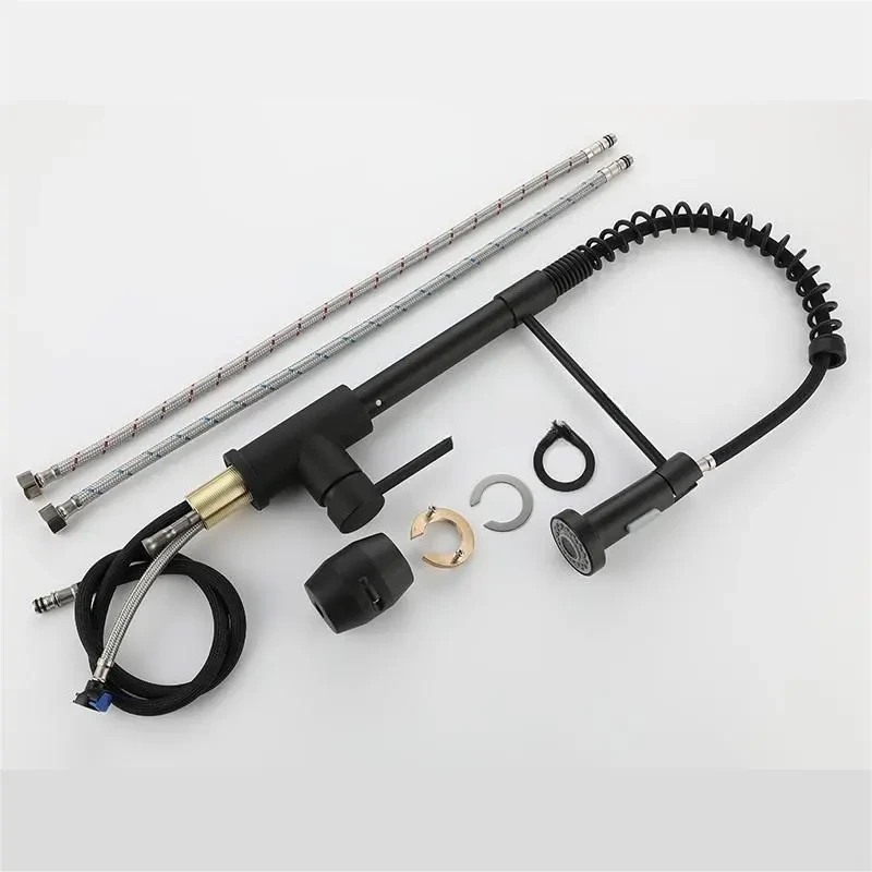 Grifo de cocina telescópico con resorte de acero inoxidable