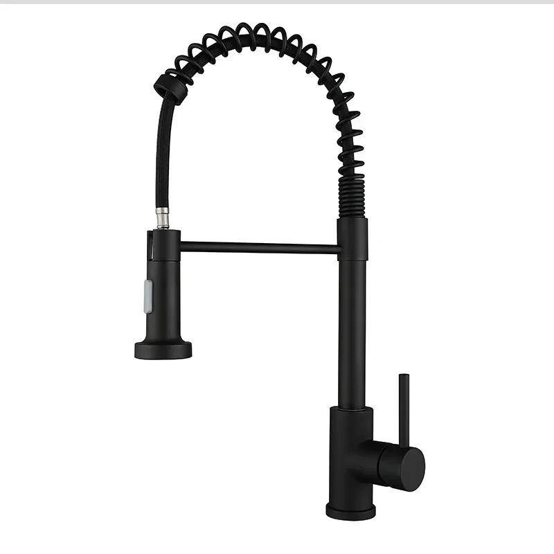 Grifo de cocina telescópico con resorte de acero inoxidable