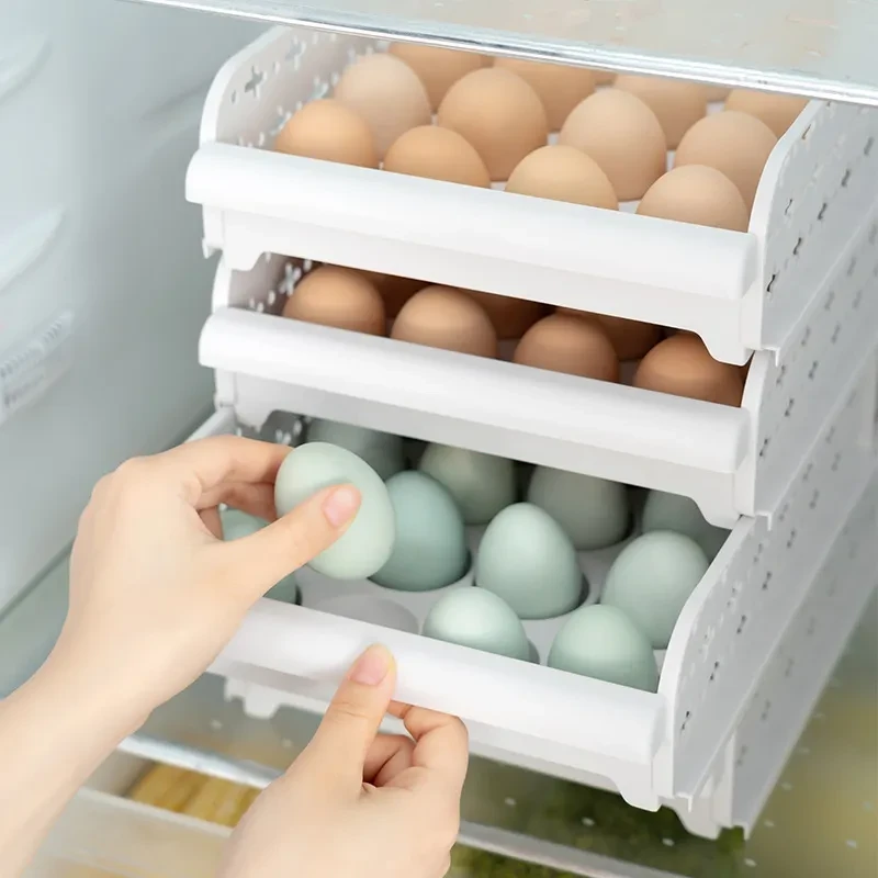Caja de almacenamiento de huevos para refrigerador de cocina que ahorra espacio