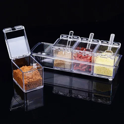 Caja de condimentos para cocina doméstica, combinación de materiales