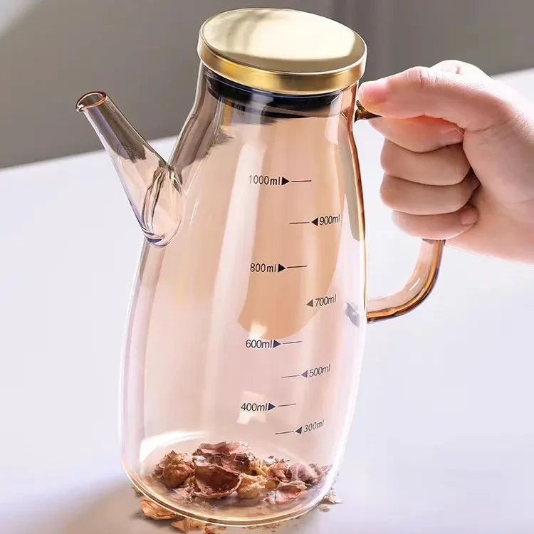 Aceitera de cocina casera Botella de condimentos de vidrio de borosilicato