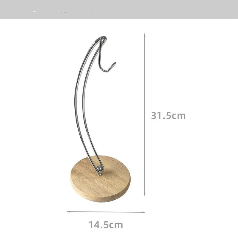 Estante para plátanos con base de madera maciza de hierro para cocina