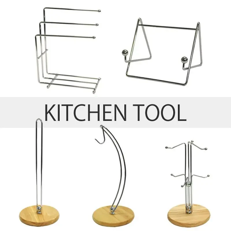 Estante para plátanos con base de madera maciza de hierro para cocina