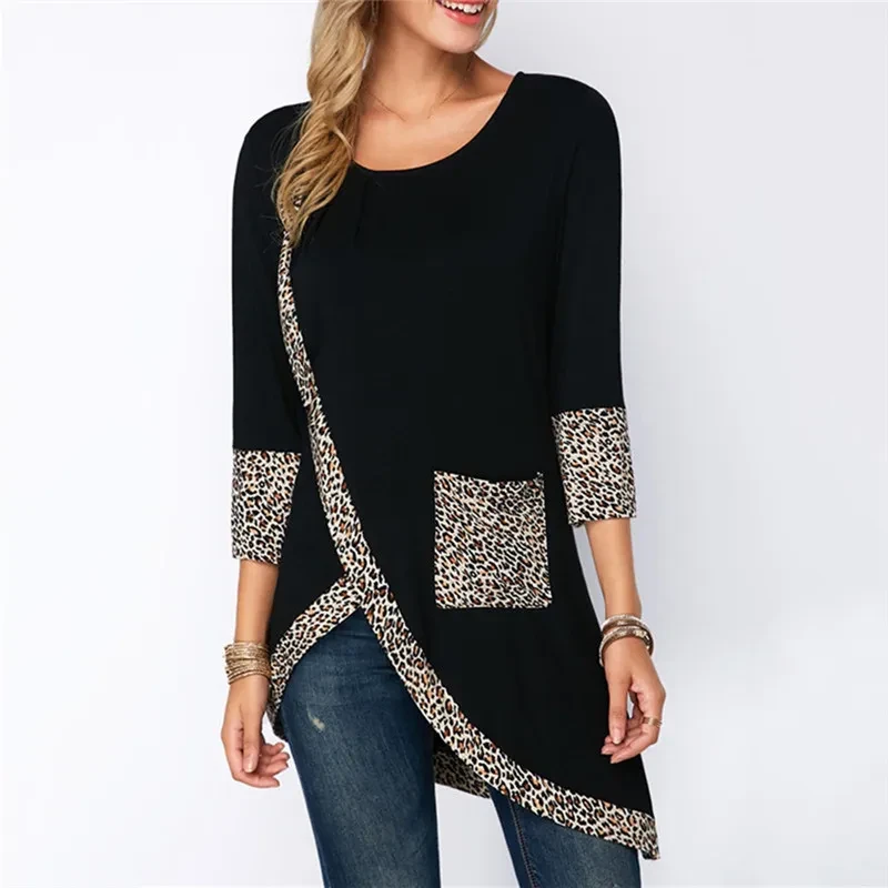 Camisa irregular con cuello redondo Camisa irregular con cuello redondo Tops de mujer Blusas cálidas de otoño y primavera Blusas cálidas de otoño y primavera