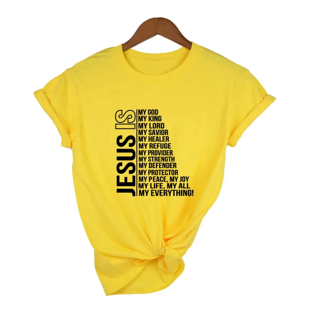 Jesús es mi Dios, Rey de todo, camisetas vintage para mujer