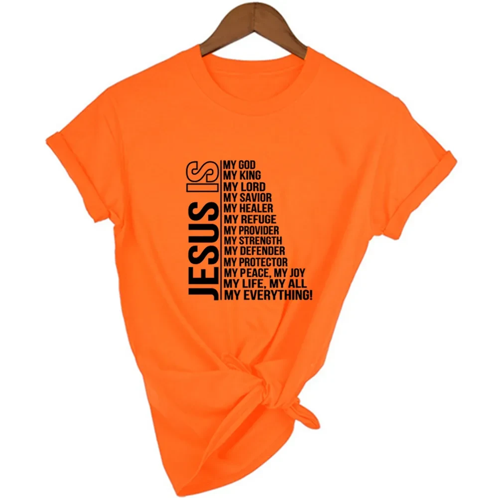 Jesús es mi Dios, Rey de todo, camisetas vintage para mujer