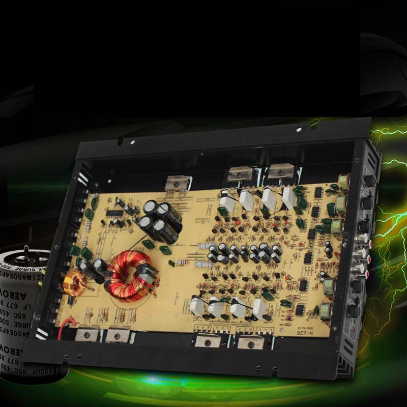Subwoofer de audio para automóvil DI, amplificador de potencia de cuatro canales, placa amplificadora de alta potencia de 4 canales, 12 V