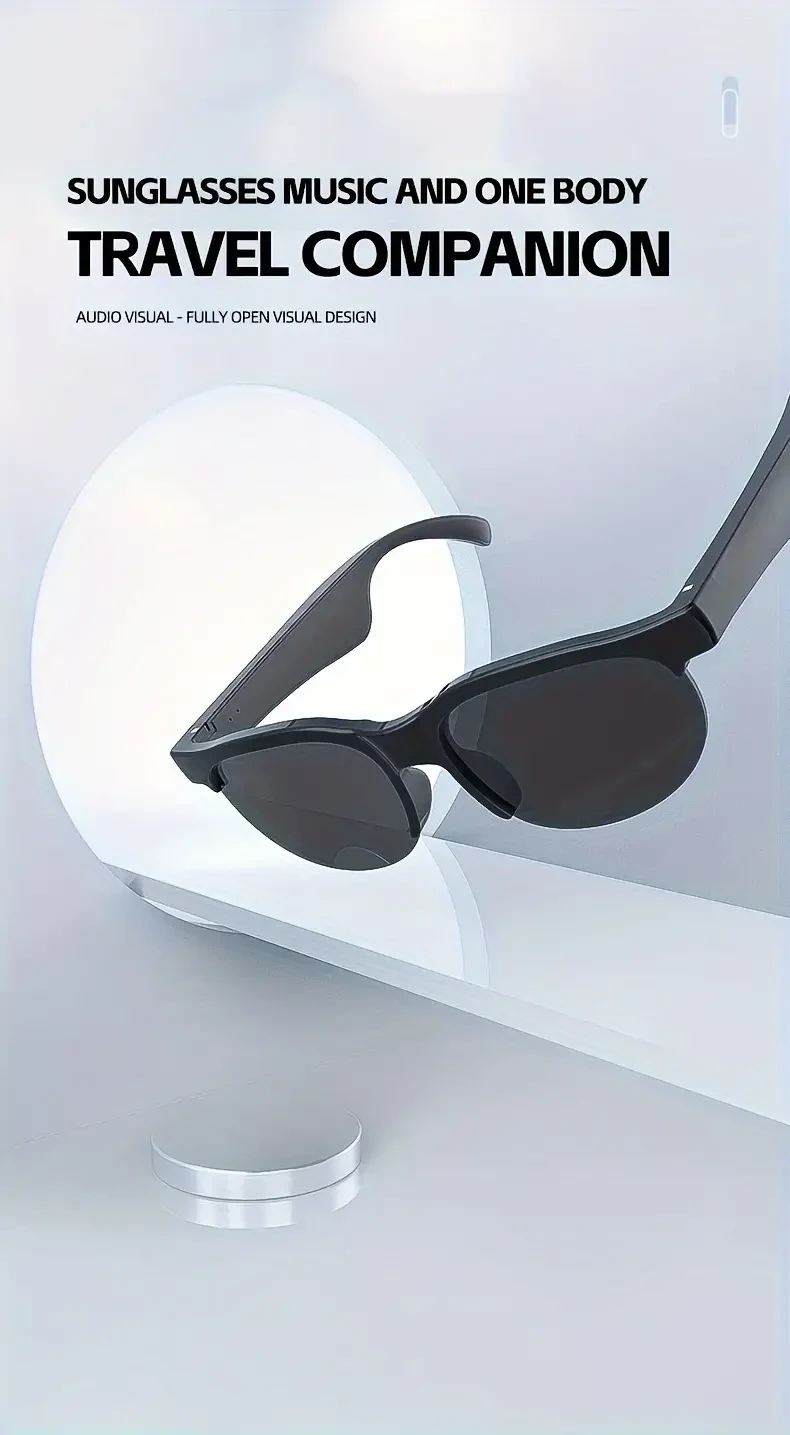 Gafas inteligentes inalámbricas SENBENBAO: auriculares inalámbricos con altavoces y micrófonos integrados, protección UV y controles táctiles para estilos de vida activos.